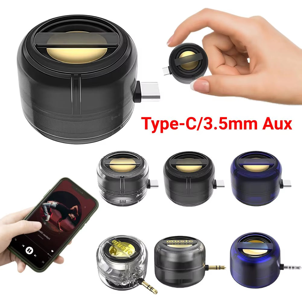 Portable Mini Speaker Universal Type-C/3.5Mm Plug in Jack Mini Sound Box Mobile Phone Speaker Amplifier External Speakers