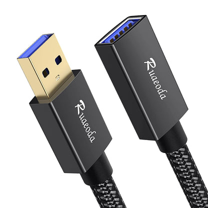 USB 3.0 Extension Cable 12 Ft, USB 3.0 Type a Male to Female Long USB Extension Cable Superspeed 22 AWG Braid USB to USB Cable